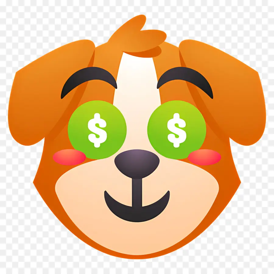 Köpek Emojisi，Dolar Gözlü Köpek PNG