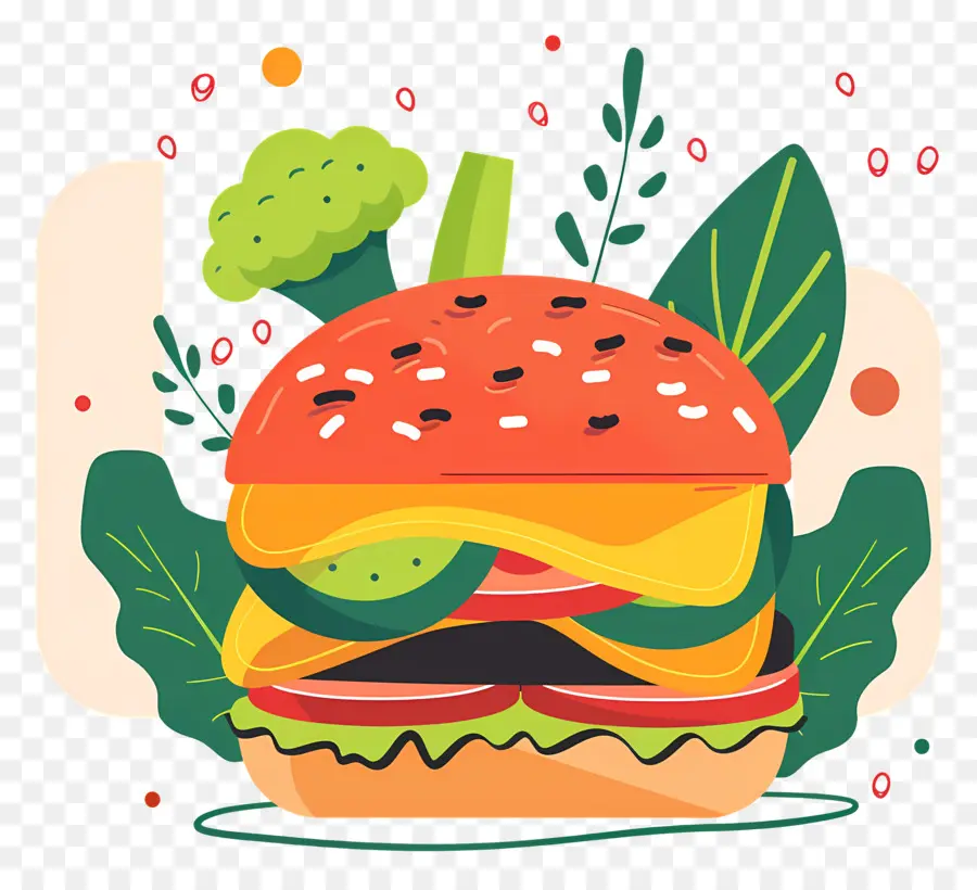 Sebzeli Burger，Hamburger PNG