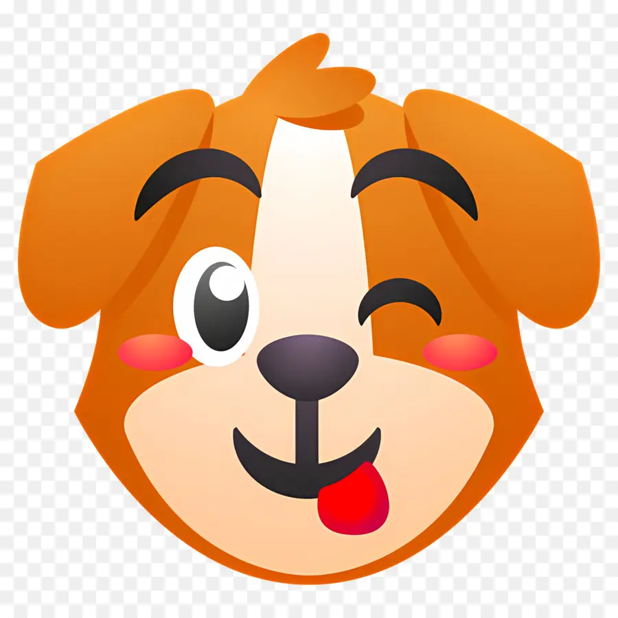 Köpek Emojisi，Göz Kırpan Köpek PNG