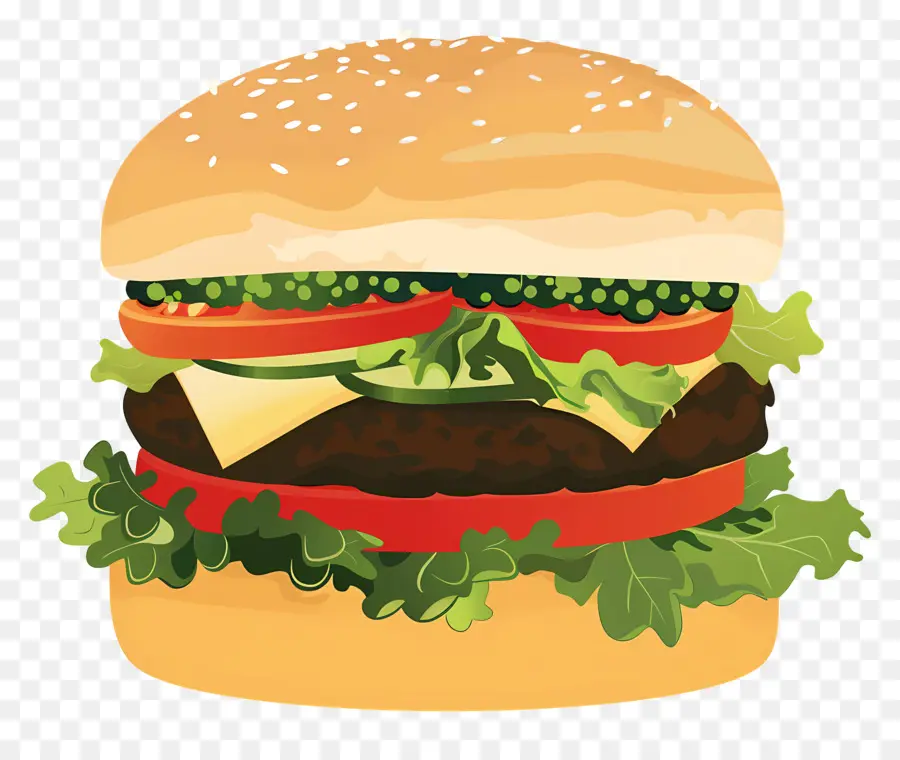 Sebzeli Burger，Hamburger PNG