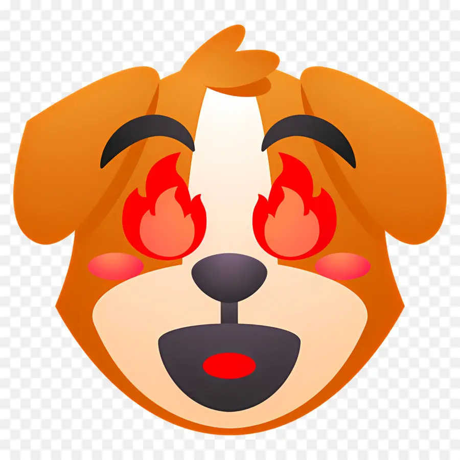 Köpek Emojisi，Ateş Gözlü Köpek PNG