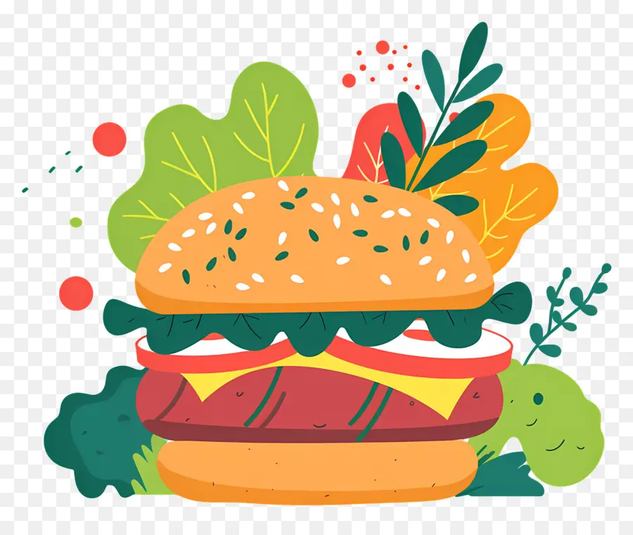 Sebzeli Burger，Hamburger PNG