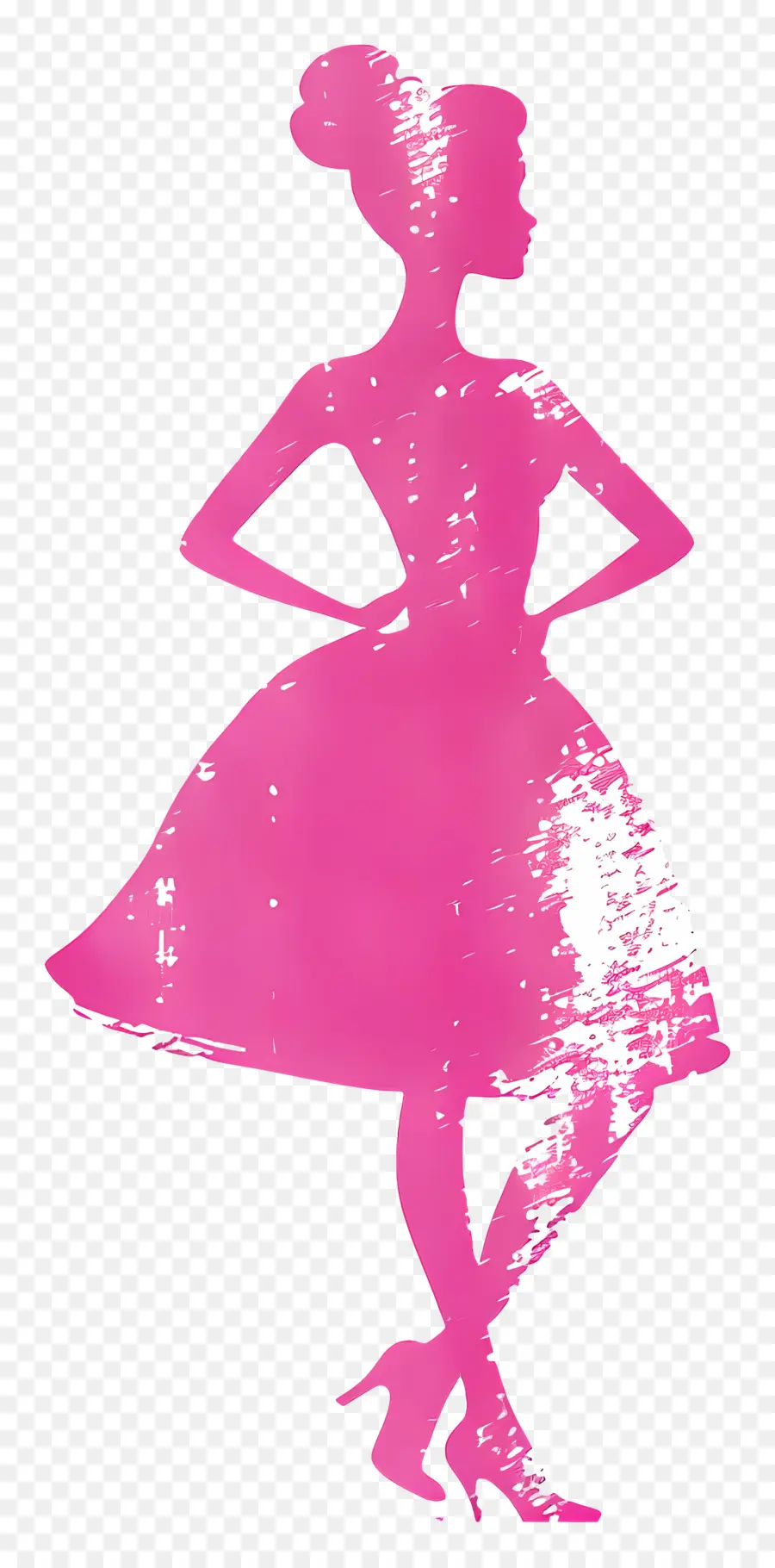 Pembe Barbie Silueti，Pembe Siluet PNG