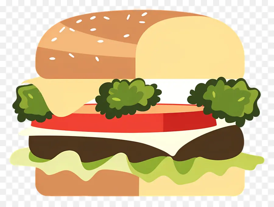 Sebzeli Burger，Hamburger PNG