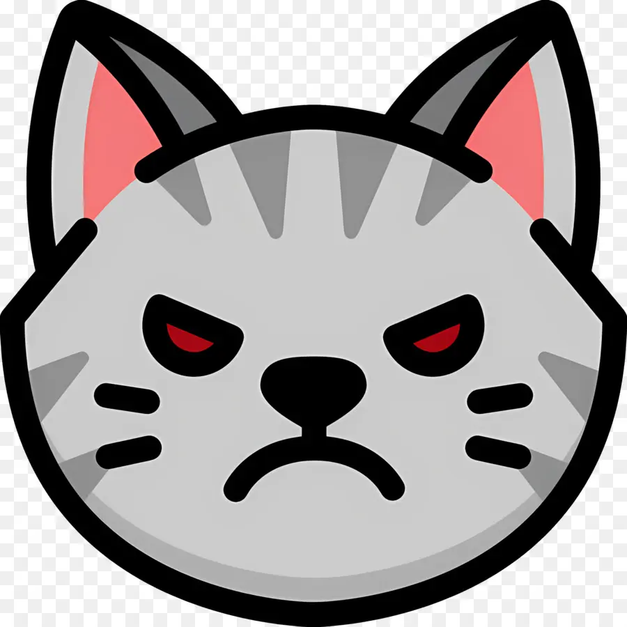 Kedi Emojisi，Kızgın Gri Kedi PNG