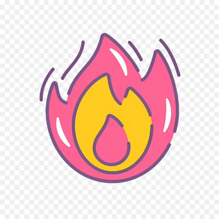 Ateş Emojisi，Pembe Alev PNG