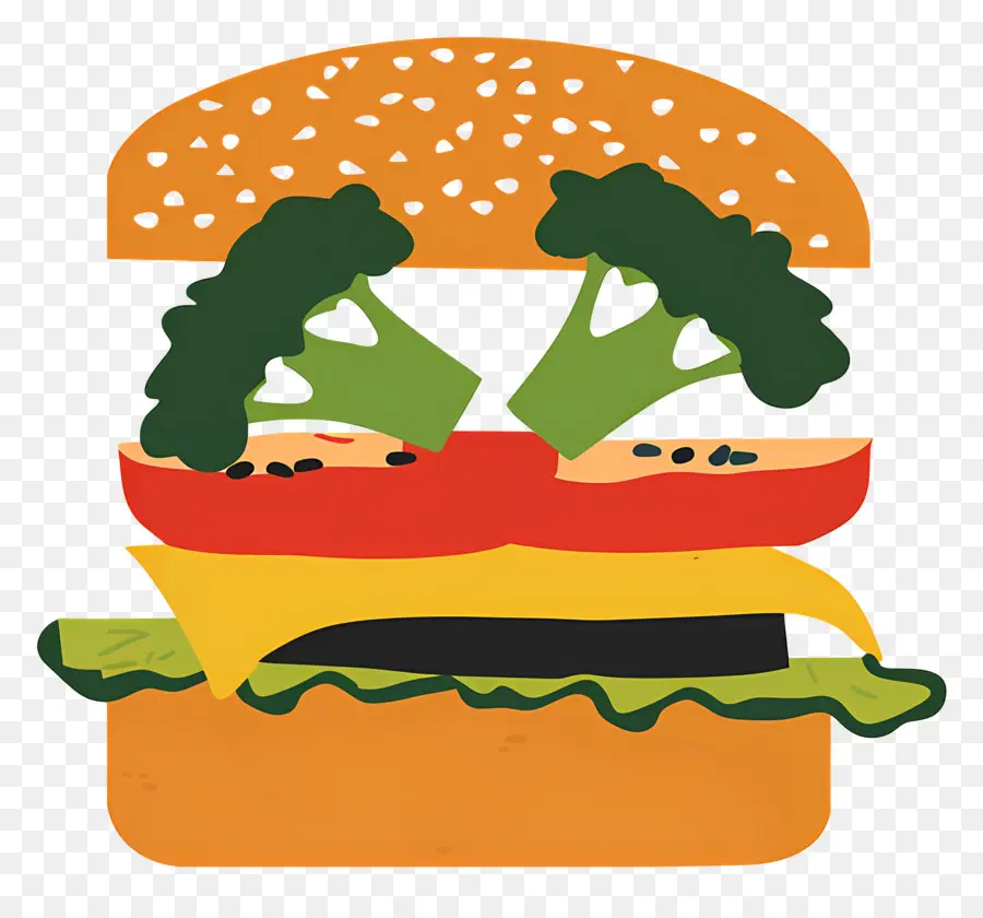 Sebzeli Burger，Hamburger PNG