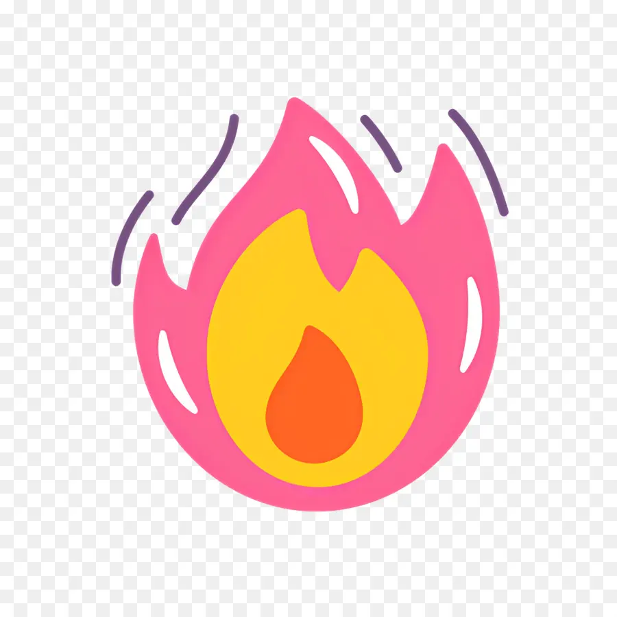 Ateş Emojisi，Pembe Alev PNG