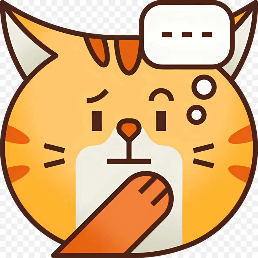 Kedi Emojisi，Düşünen Kedi PNG