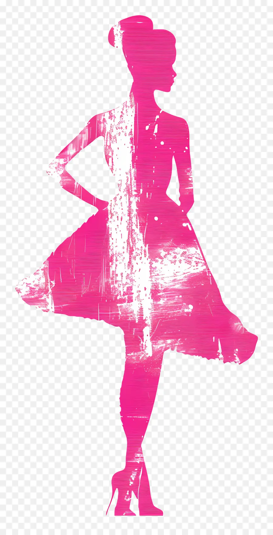 Pembe Barbie Silueti，Pembe Siluet PNG