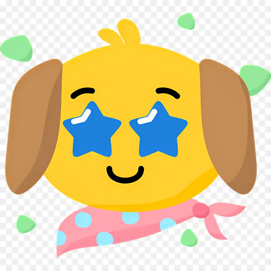 Köpek Emojisi，Yıldızlı Gözlü Köpek PNG