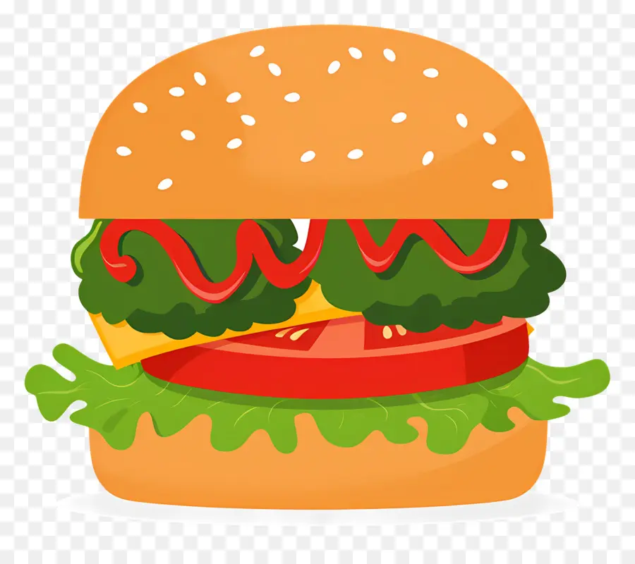 Sebzeli Burger，Hamburger PNG