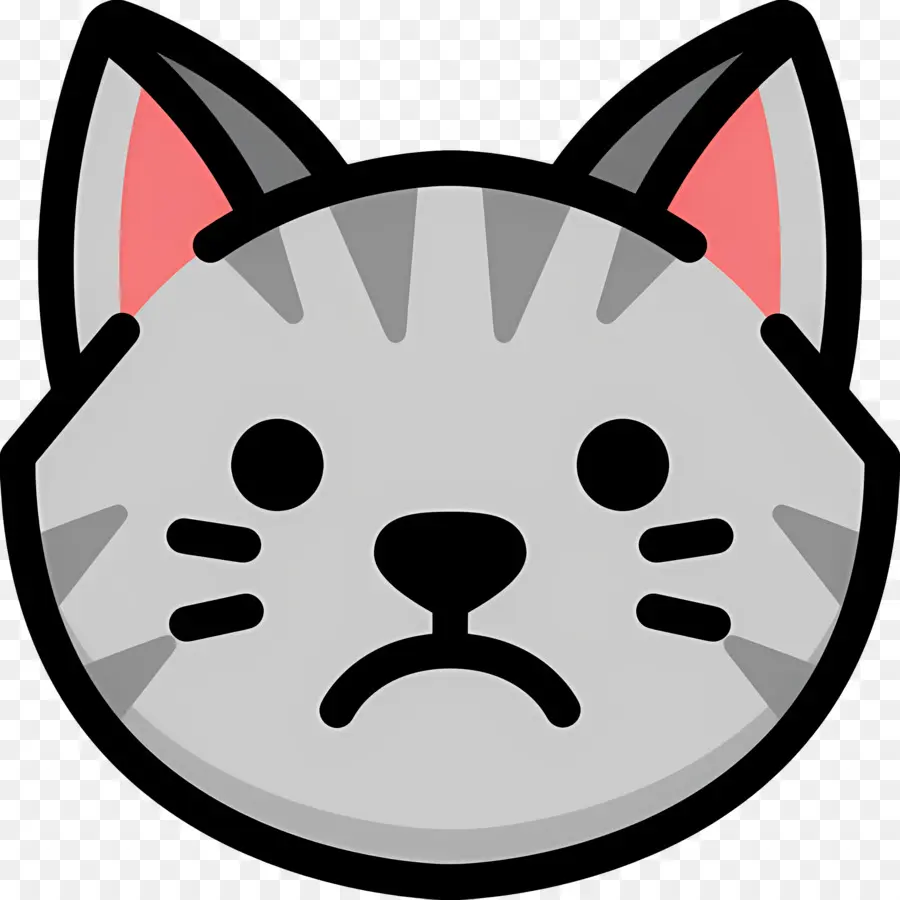 Kedi Emojisi，Kızgın Gri Kedi PNG