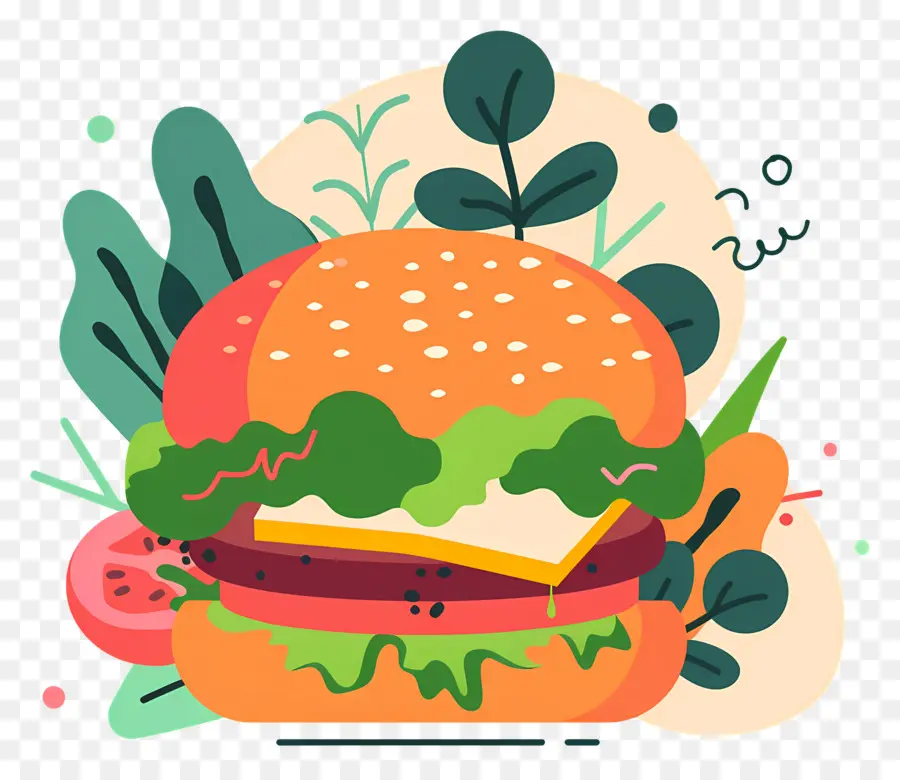 Sebzeli Burger，Hamburger PNG