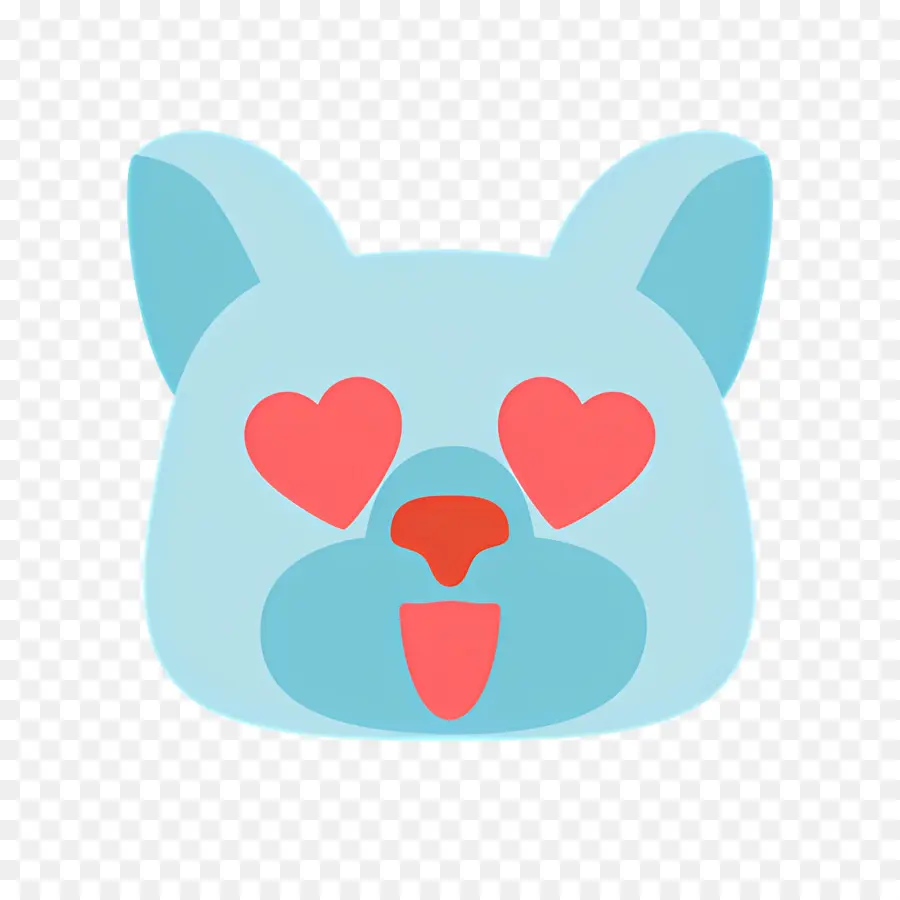 Köpek Emojisi，Kalp Gözlü Mavi Köpek PNG