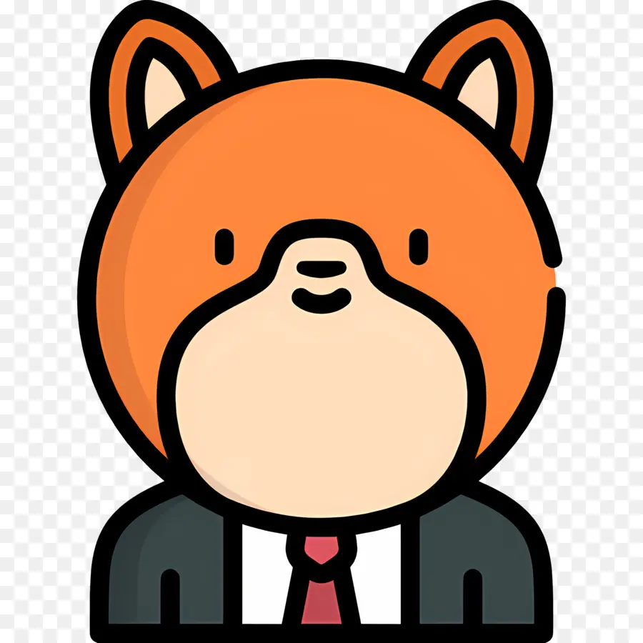 Köpek Emojisi，Takım Elbiseli Tilki PNG