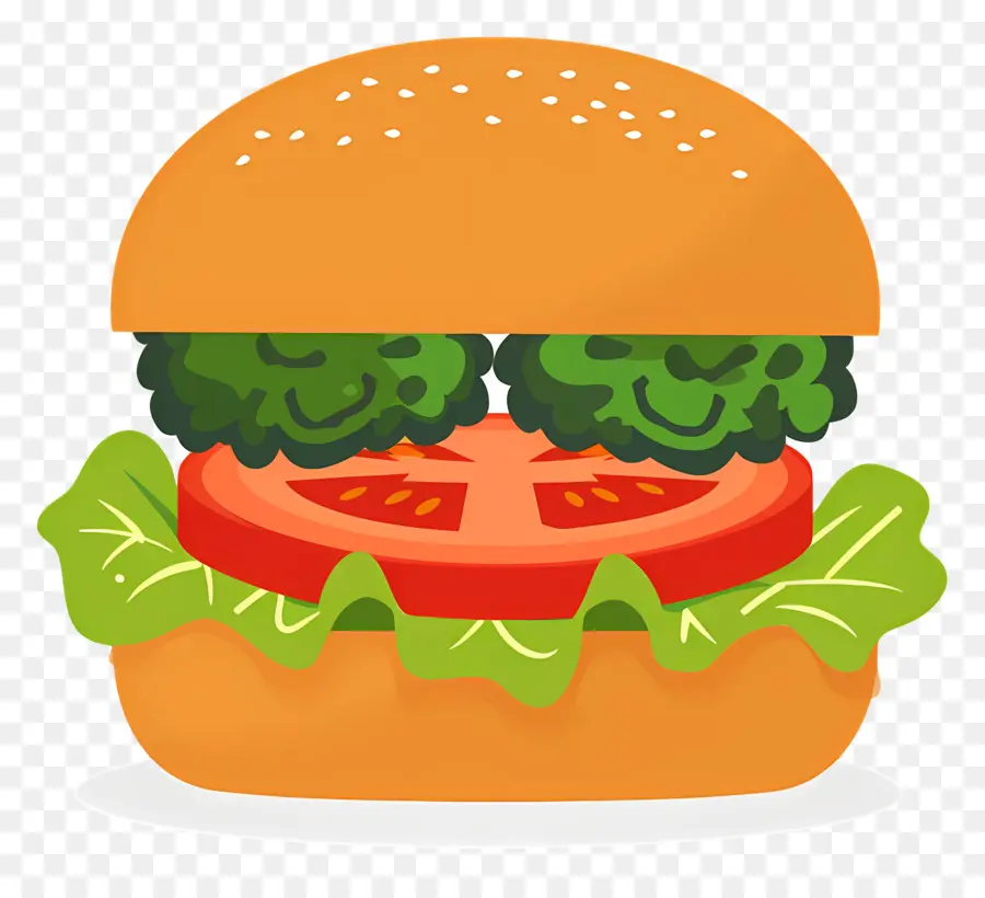 Sebzeli Burger，Hamburger PNG