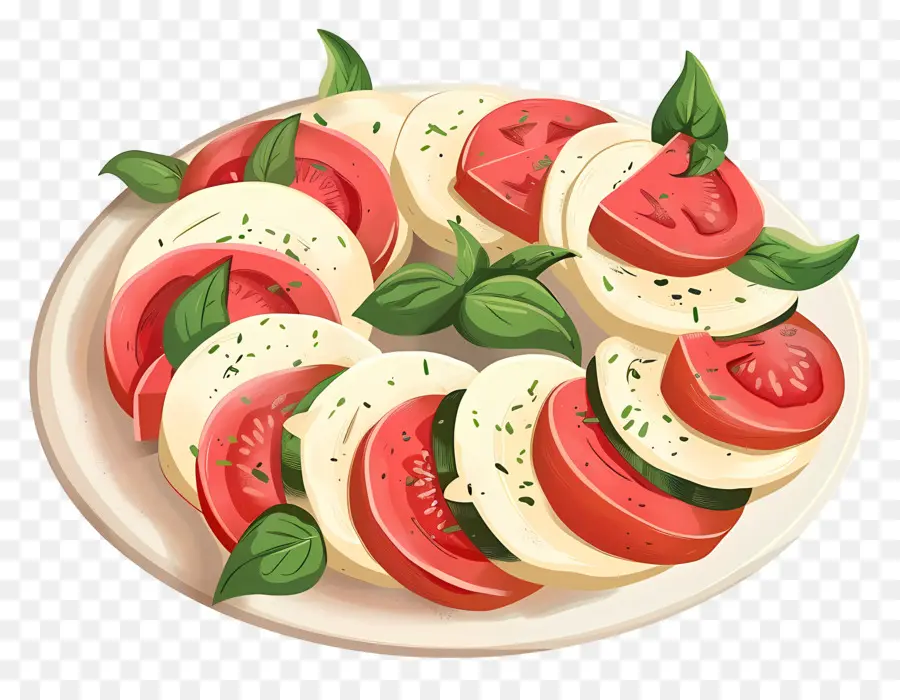 Caprese Salatası，Plaka PNG