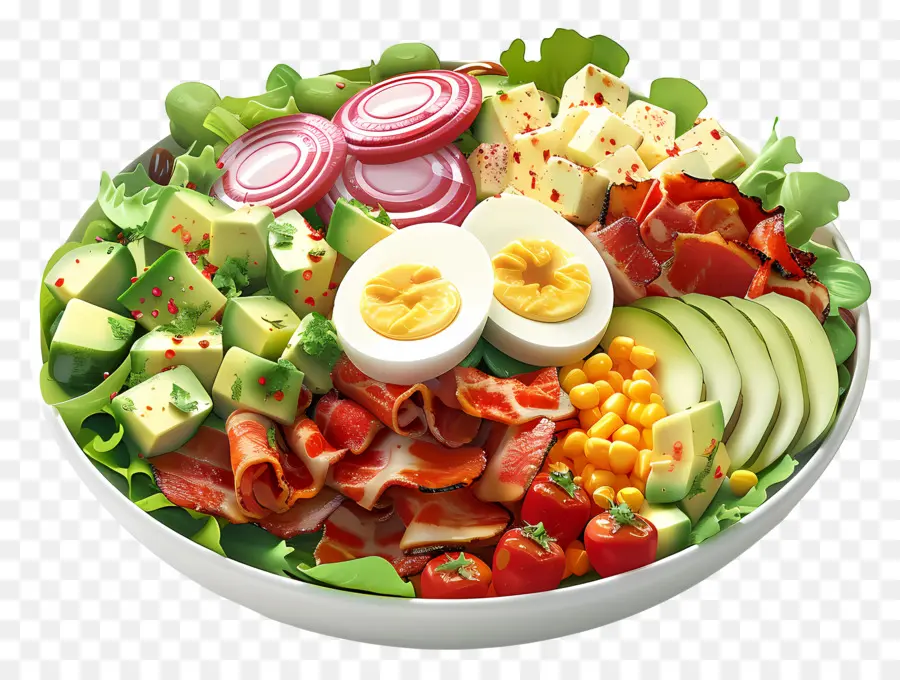 Cobb Salatası，Renkli Salata Kasesi PNG