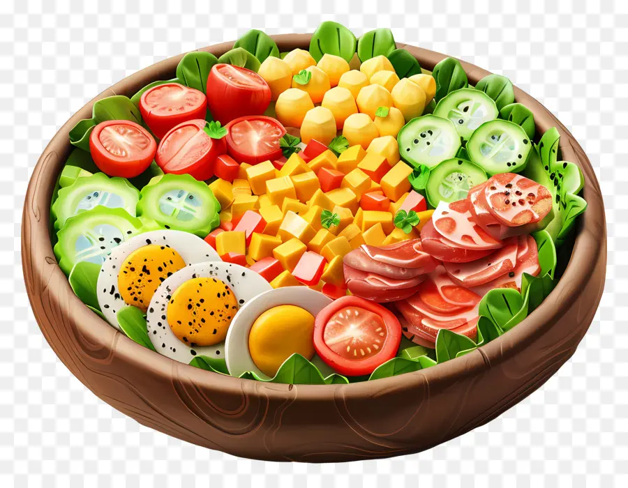 Cobb Salatası，Renkli Salata Kasesi PNG