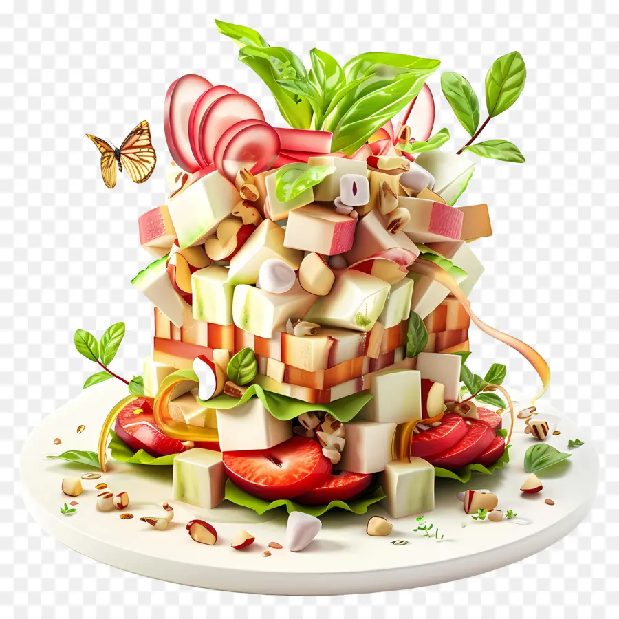 Waldorf Salatası，Sebze Salatası PNG