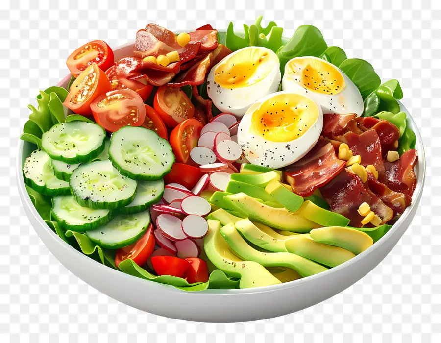 Cobb Salatası，Renkli Salata Kasesi PNG