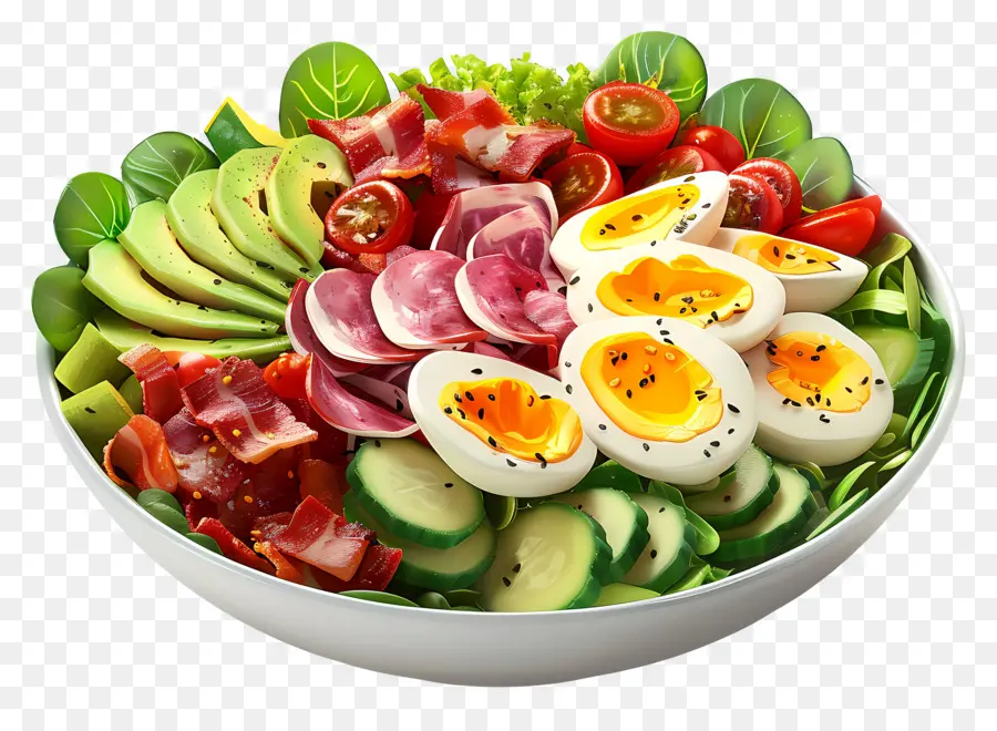 Cobb Salatası，Renkli Salata Kasesi PNG