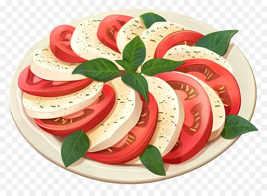 Caprese Salatası，Plaka PNG