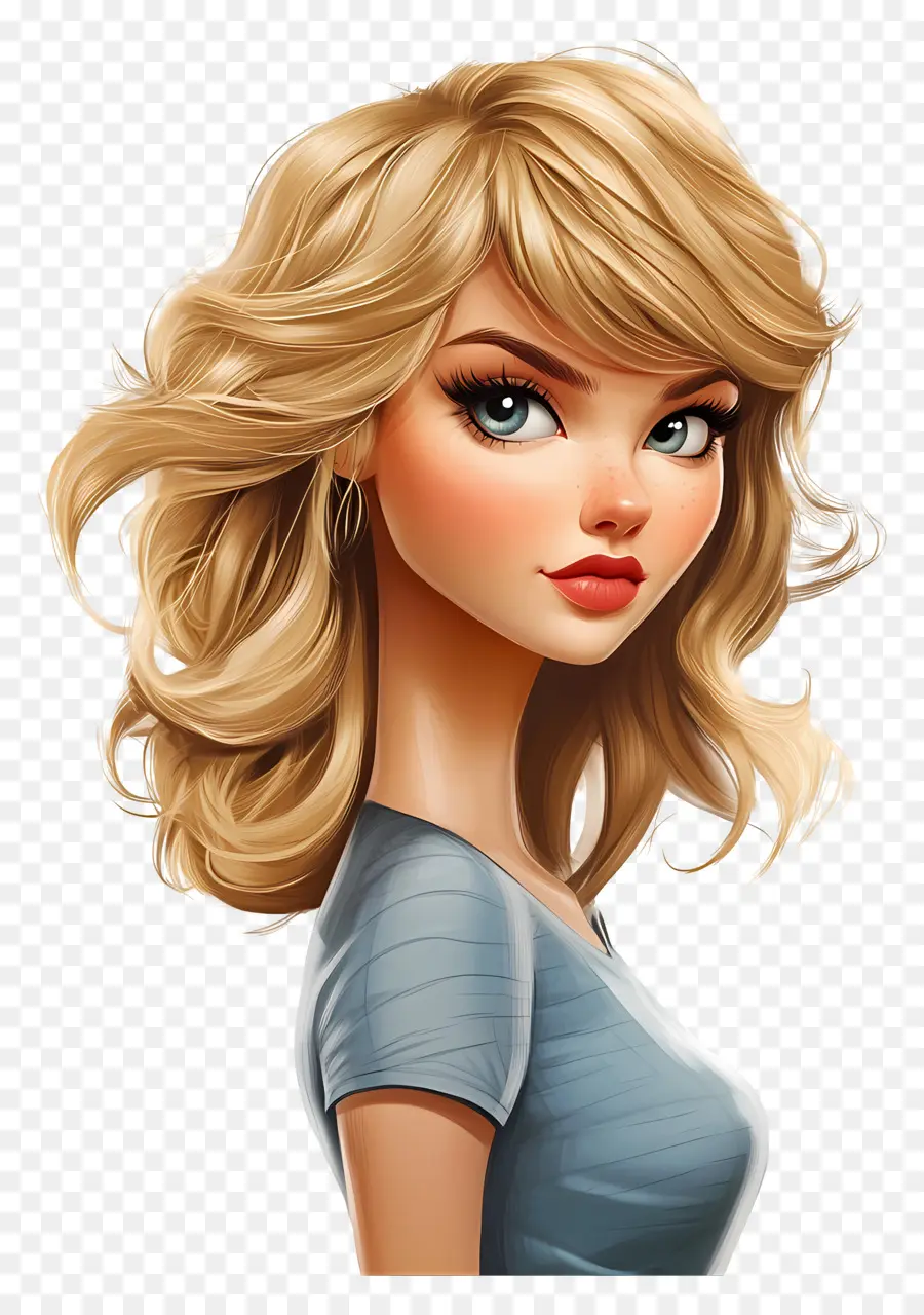 Taylor Swift，Sarışın Karikatür Kadın PNG