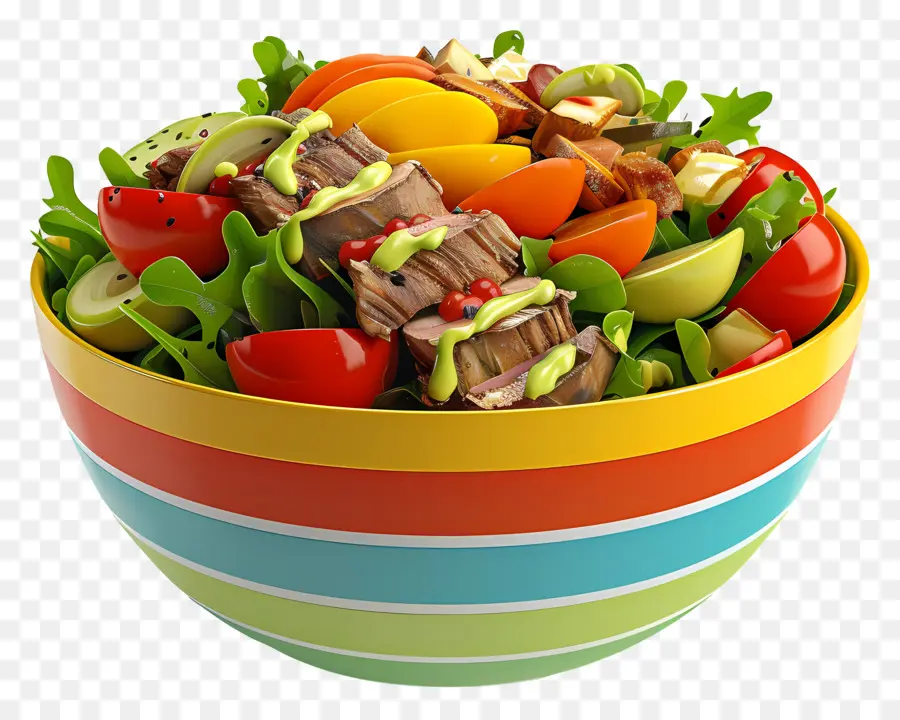 Cobb Salatası，Renkli Salata Kasesi PNG