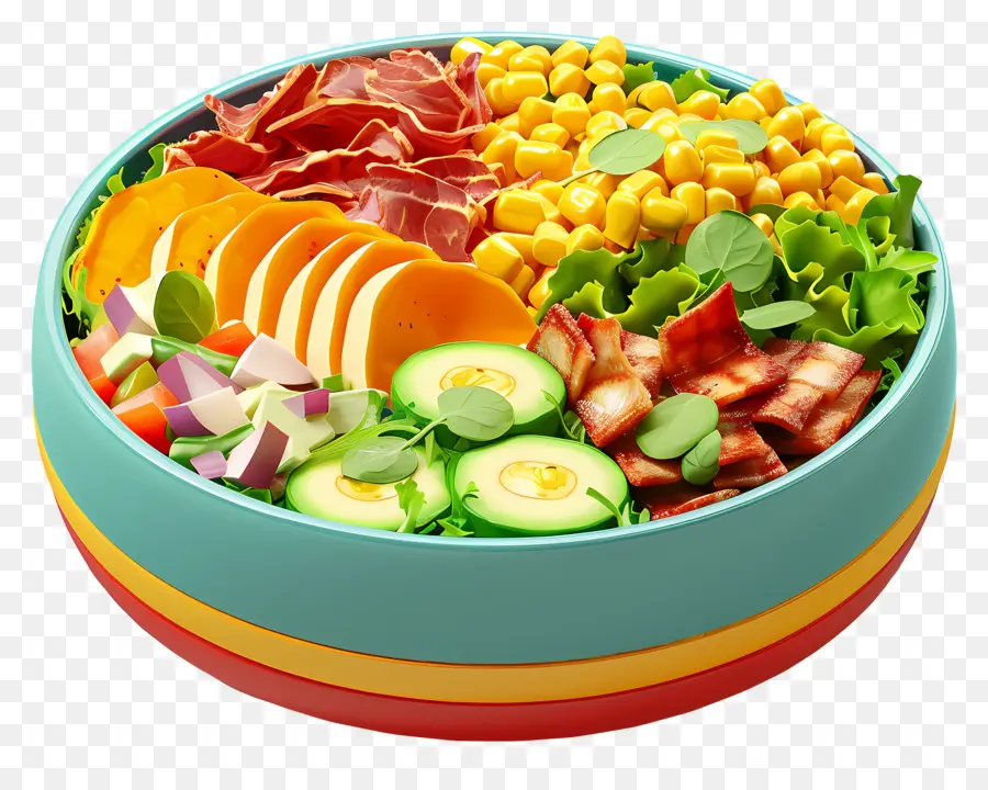 Cobb Salatası，Renkli Salata Kasesi PNG