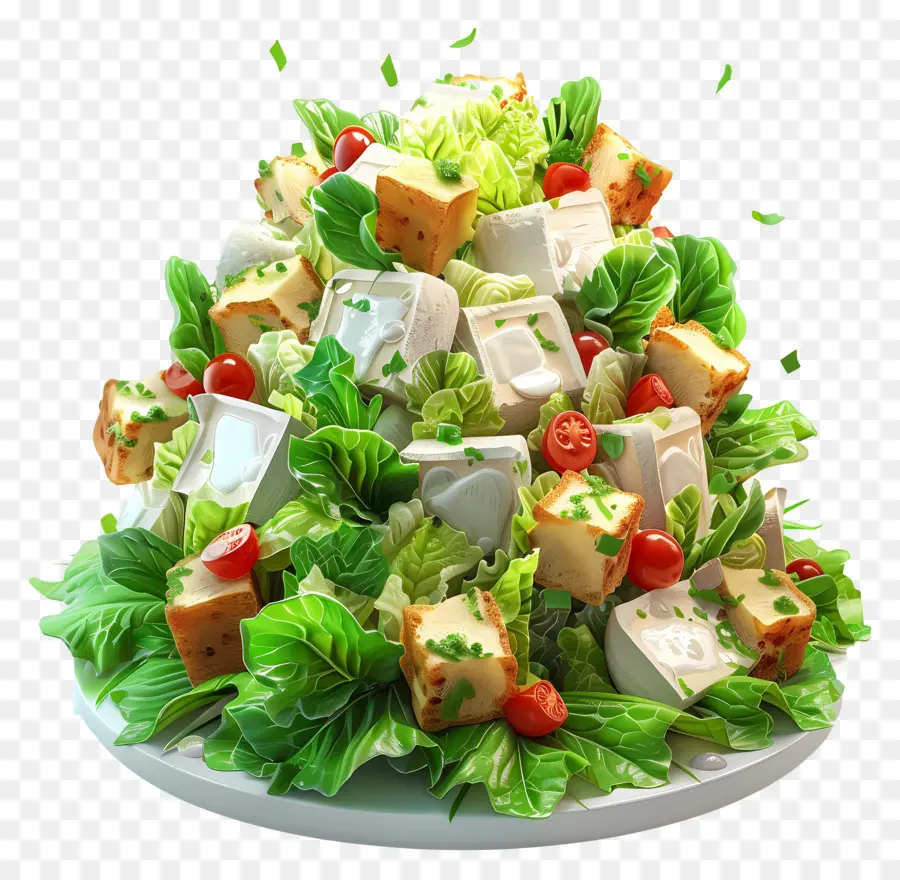 Sezar Salatası，Peynirli Salata PNG