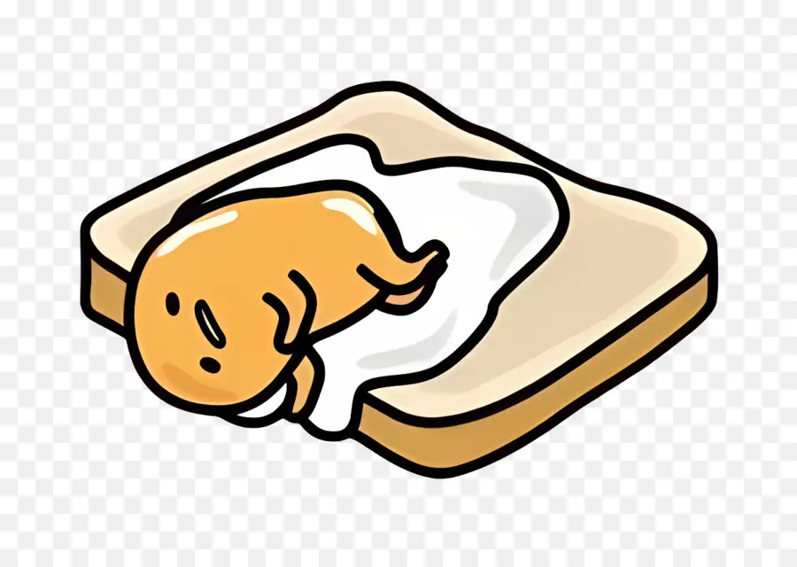 Gudetama，Tost Üstünde Tembel Yumurta PNG