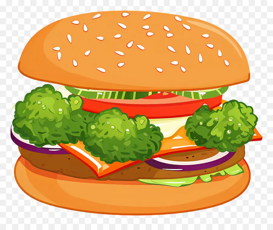 Sebzeli Burger，Sebze Burger PNG