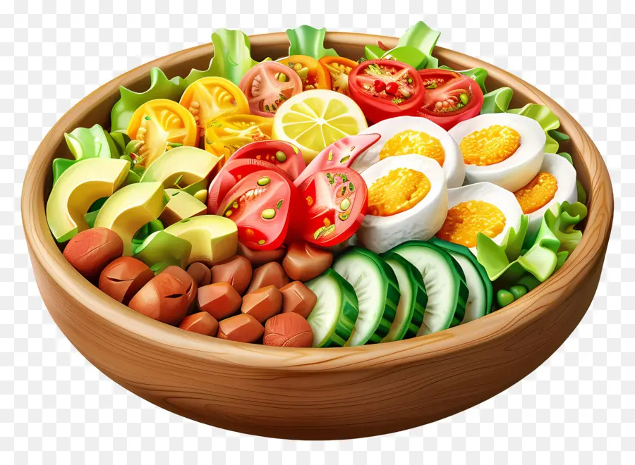 Cobb Salatası，Renkli Salata Kasesi PNG