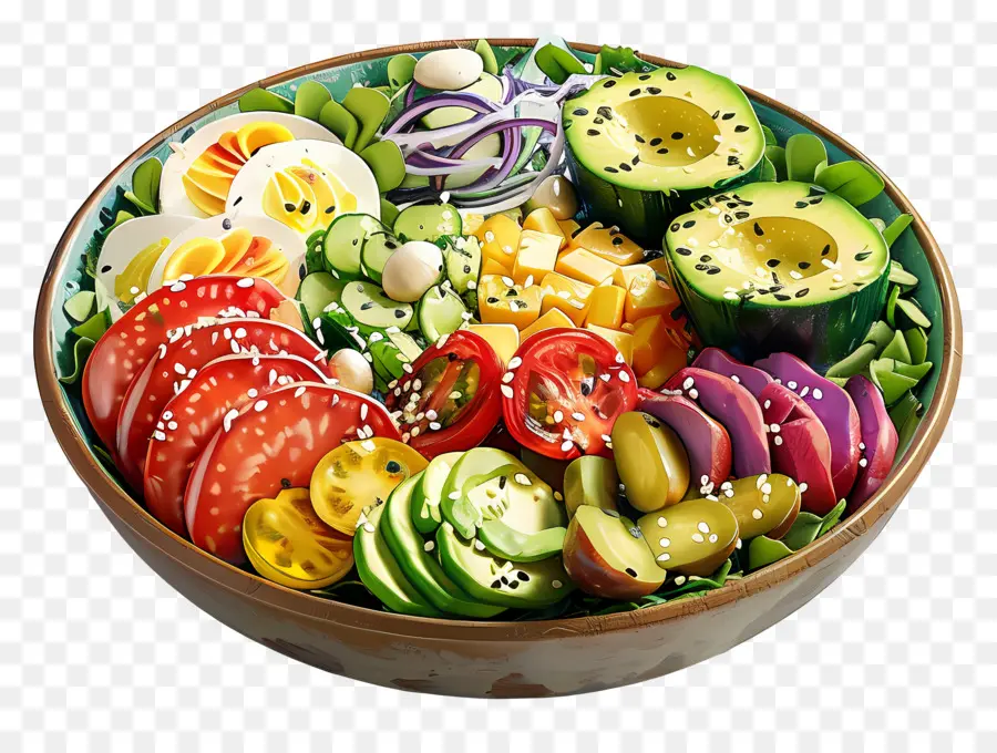 Cobb Salatası，Renkli Salata Kasesi PNG