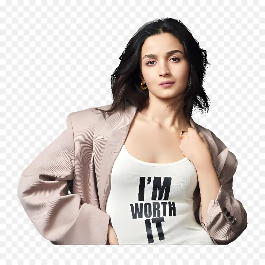 Alia Bhatt，Ceketli Kadın PNG