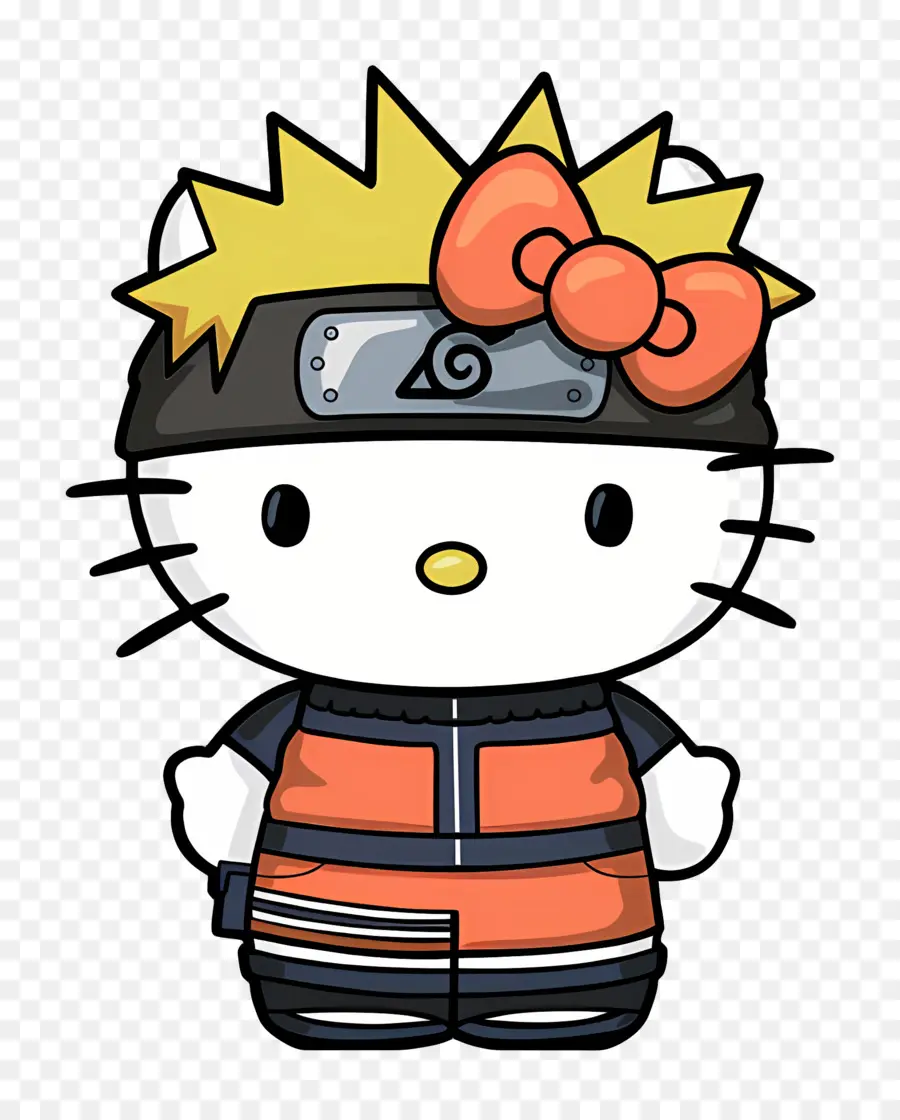 Merhaba Kitty，Hello Kitty Ninja Kıyafetiyle PNG