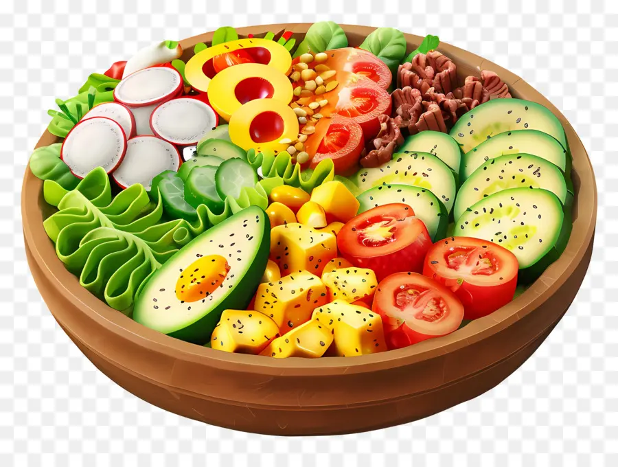 Cobb Salatası，Renkli Salata Kasesi PNG