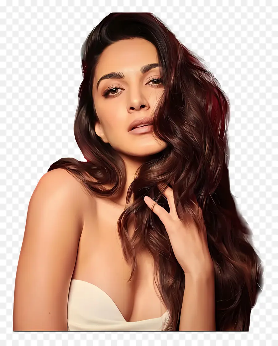 Kiara Advani，Uzun Saçlı Kadın PNG