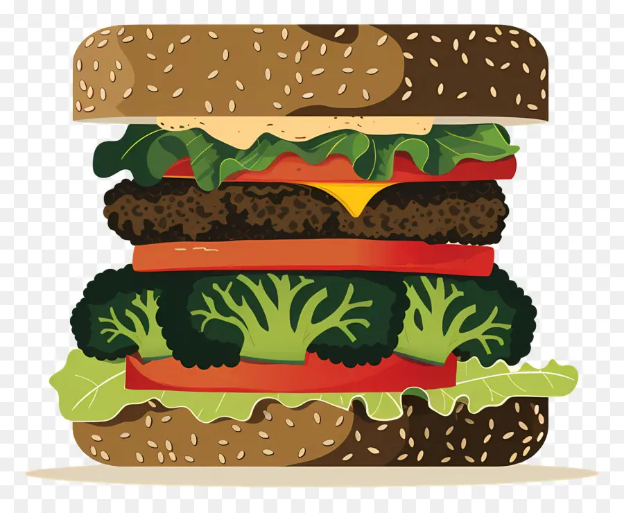 Sebzeli Burger，Sebze Burger PNG