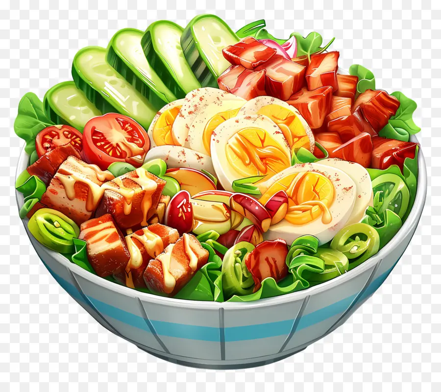 Cobb Salatası，Renkli Salata Kasesi PNG