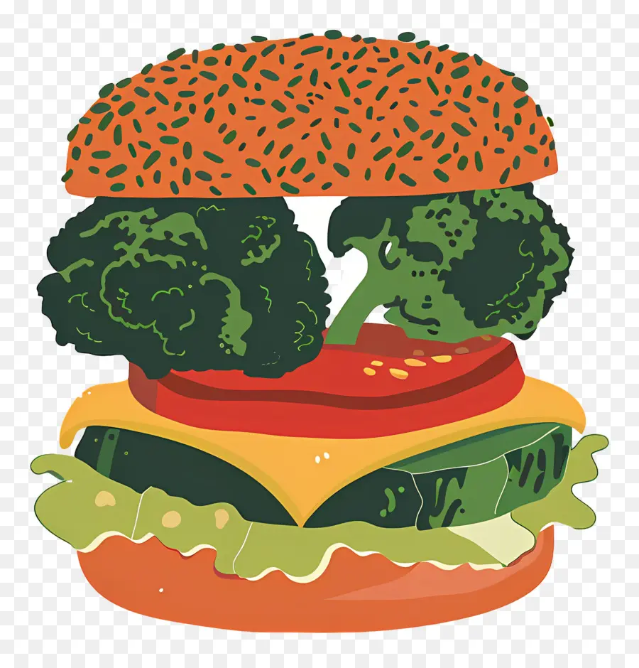 Sebzeli Burger，Hamburger PNG