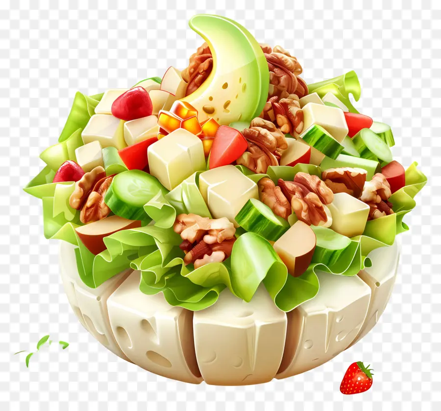 Waldorf Salatası，Salata Kasesi PNG