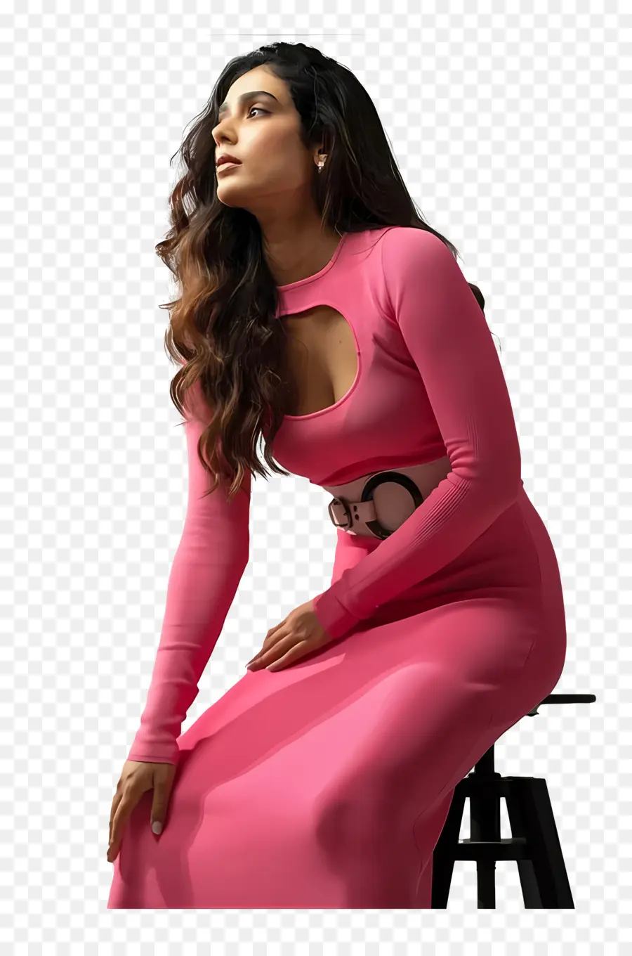 Aakanksha Singh，Pembe Elbiseli Kadın PNG