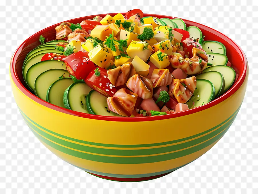 Cobb Salatası，Canlı Salata Kasesi PNG