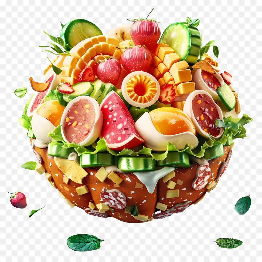 Cobb Salatası，Sanatsal Salata Kasesi PNG