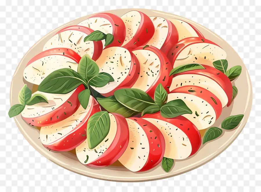 Caprese Salatası，Plaka PNG