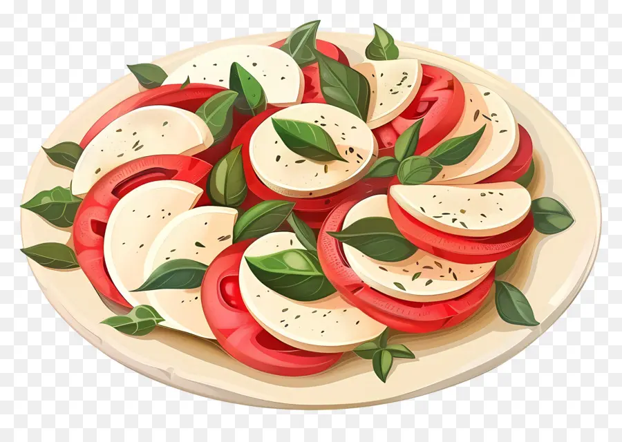 Caprese Salatası，Plaka PNG