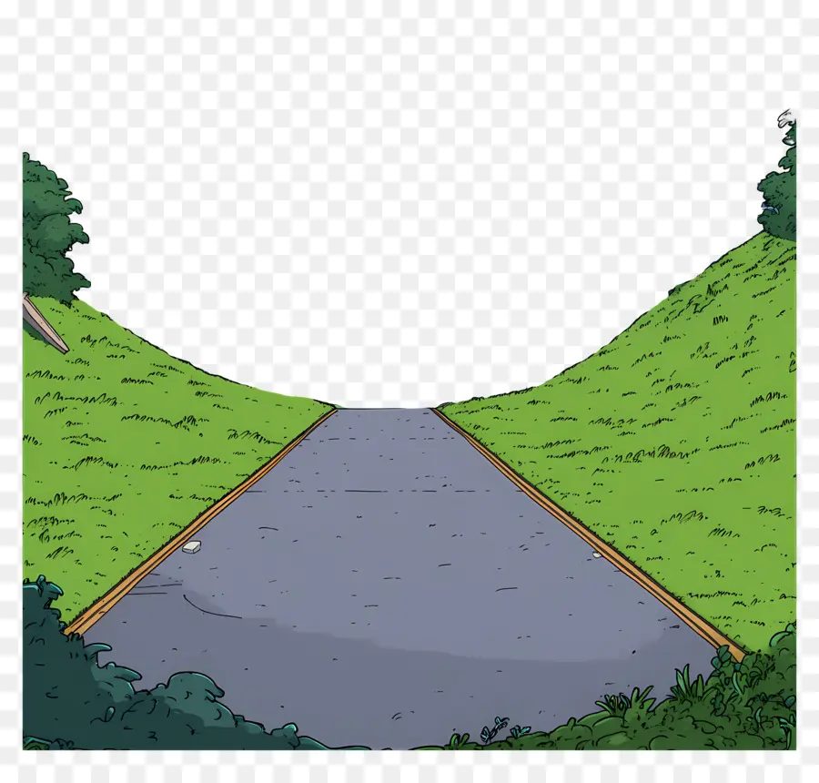 Karikatür Yol，Manzaralı Yol PNG